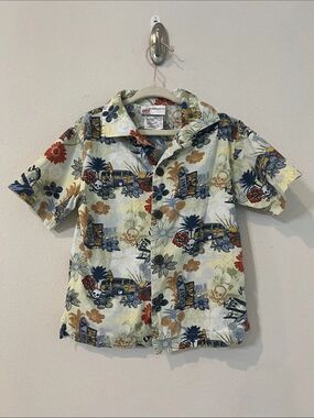 Walt Disney World Kids XXS Hawaiian Shirt Tropical Mickey Surf Aloha Vintage